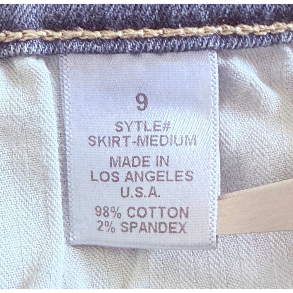 TheMogan Denim Pencil Skirt Juniors 9 Stretch Indigo Made in USA Midi 28.5 - Picture 9 of 10